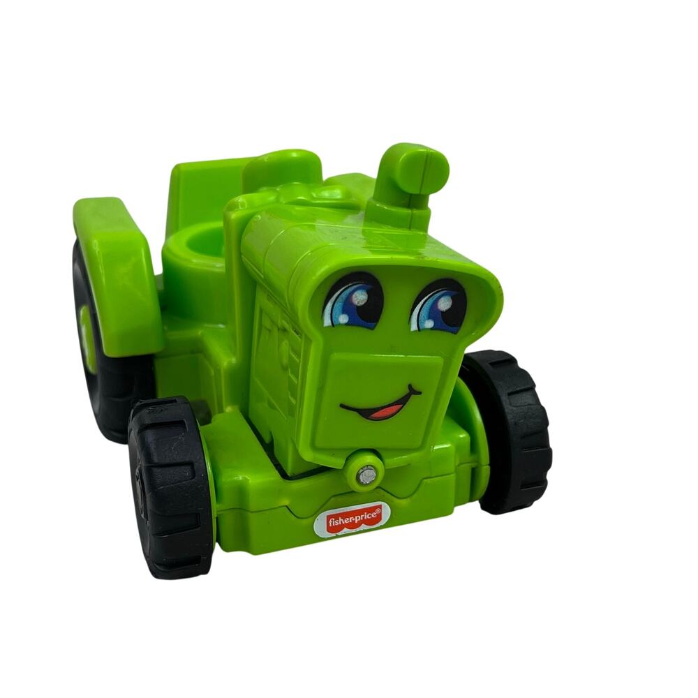 Fisher Price Little People Helpful Harvester Tractor Vehicle Green Farm Barn